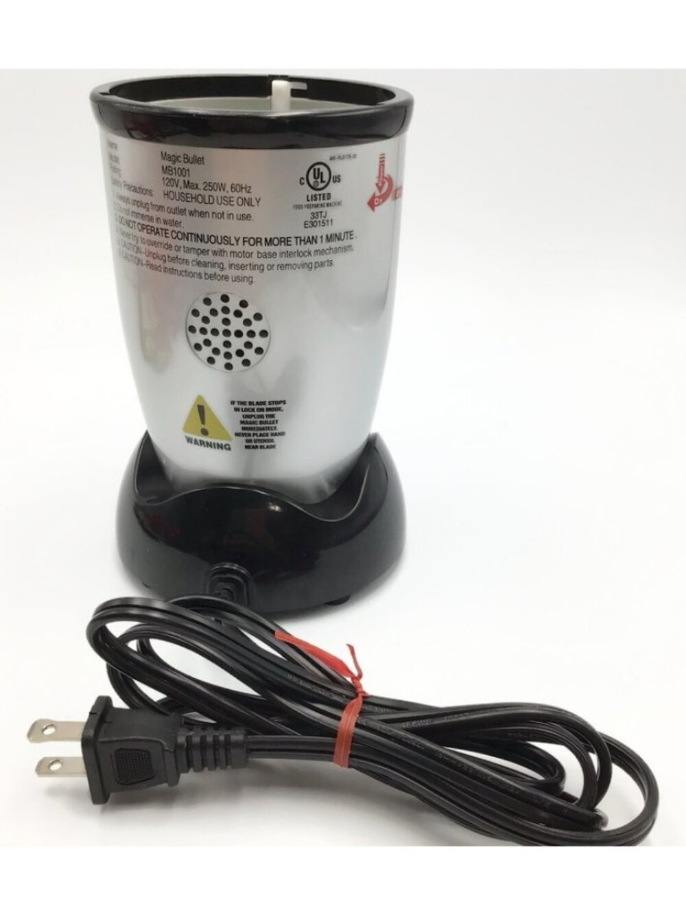 Magic Bullet Model MB1001 Blender Motor Replacement Base Only Silver Black - Picture 4 of 11